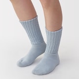 婦人　足なり直角　リブ編み厚手　ルームソックス