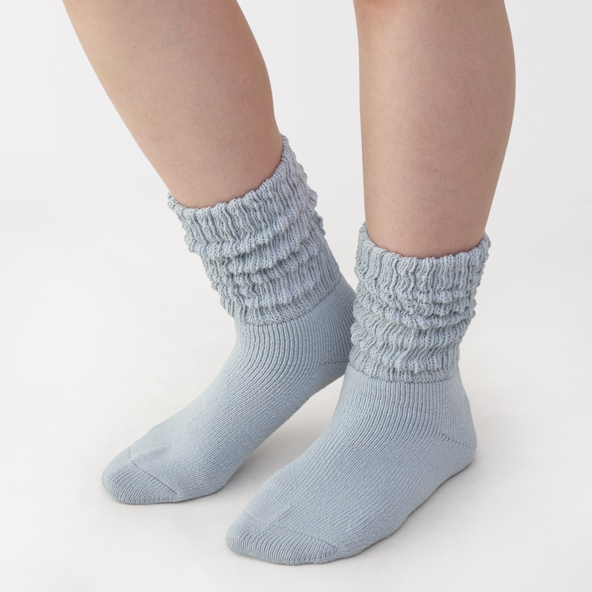 婦人　足なり直角　リブ編み厚手　ルームソックス