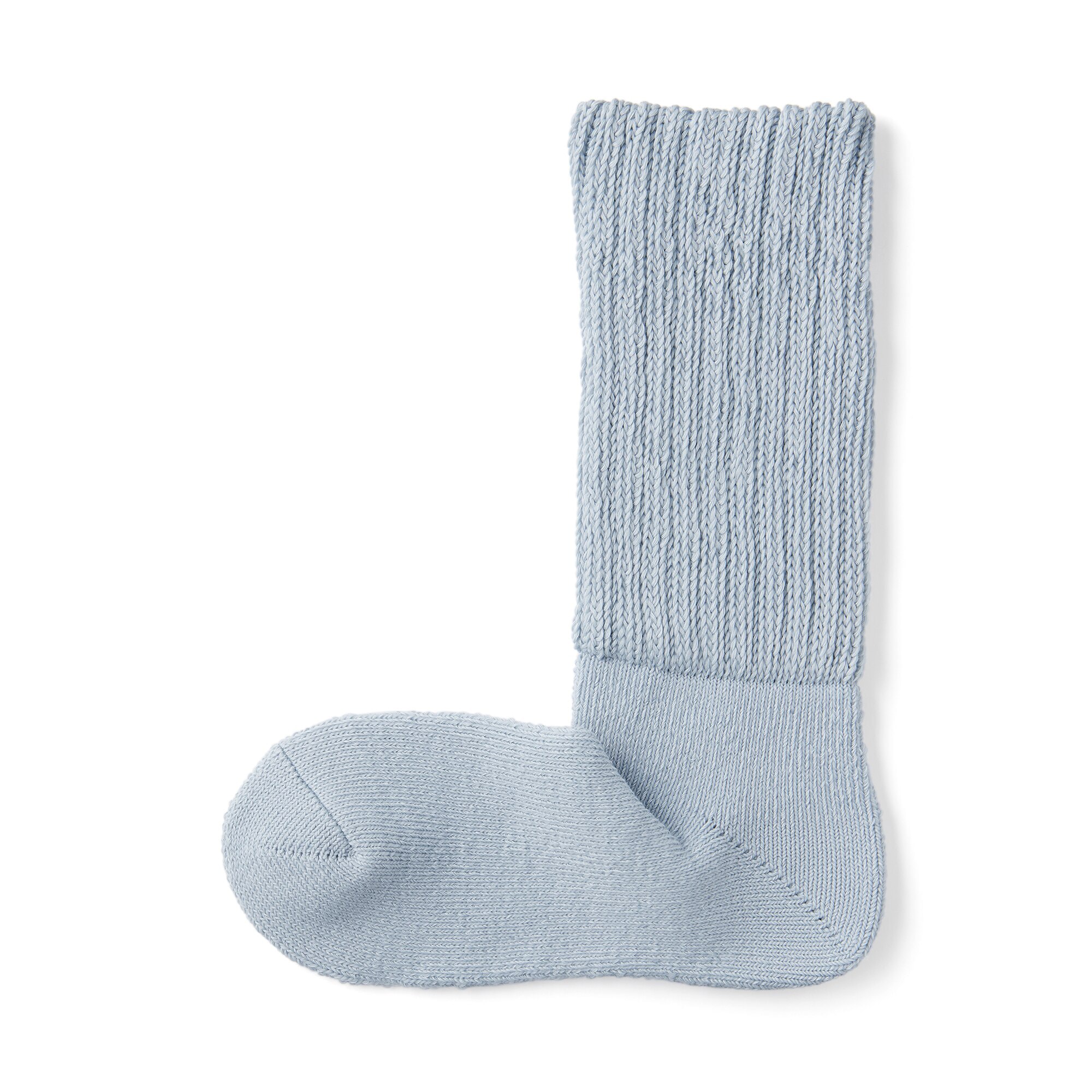 婦人　足なり直角　リブ編み厚手　ルームソックス