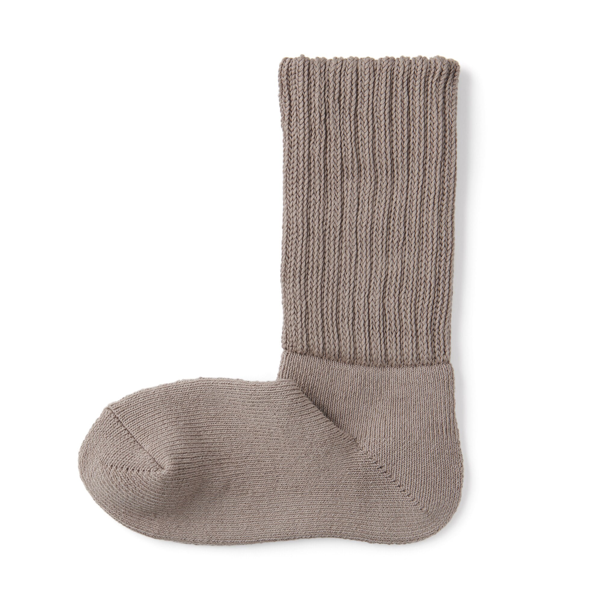 婦人　足なり直角　リブ編み厚手　ルームソックス