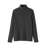 紳士　洗えるウールリブタートルネックセーター
