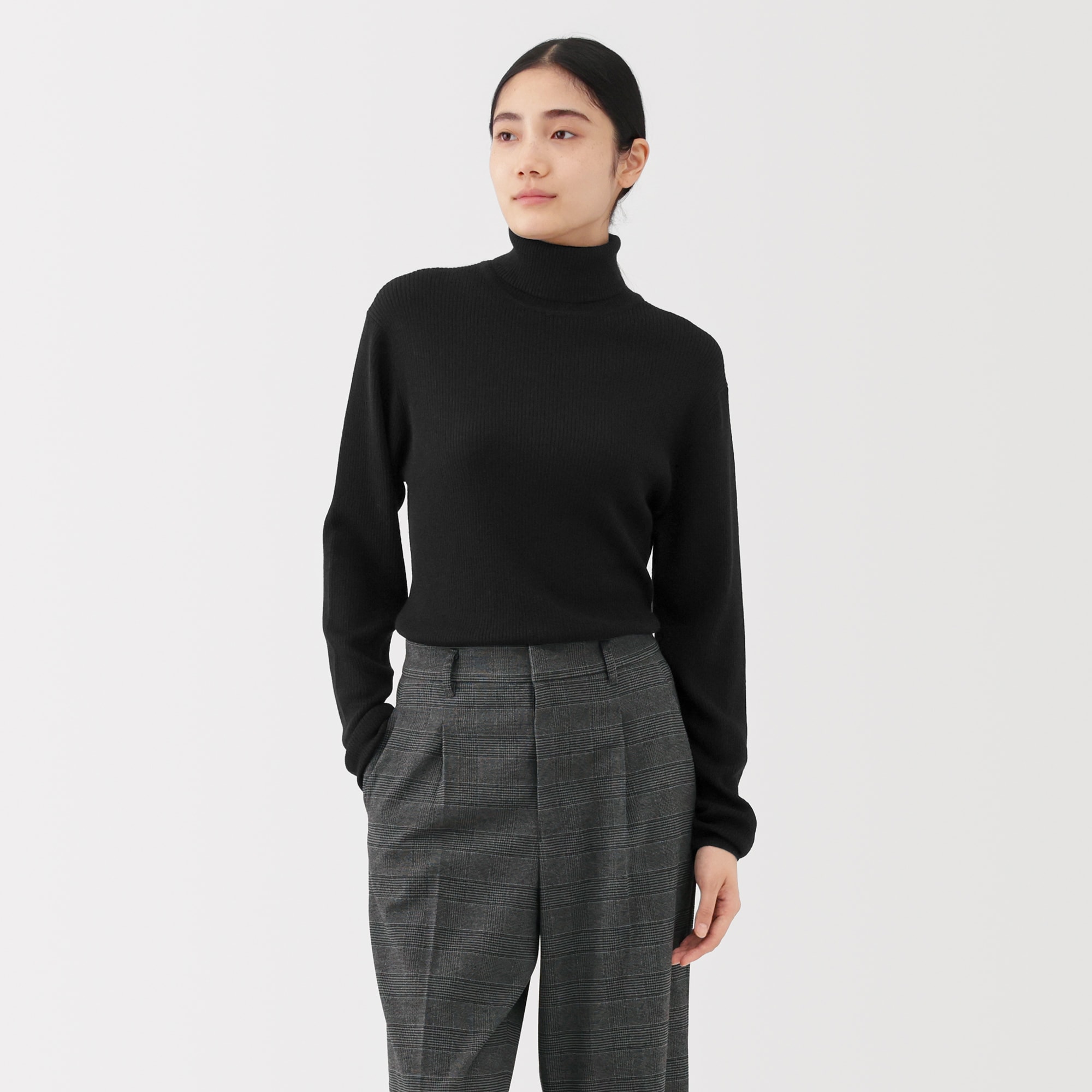 紳士 洗えるウールリブタートルネックセーター | 無印良品