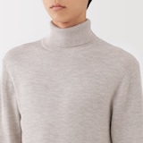 紳士　洗えるウールリブタートルネックセーター