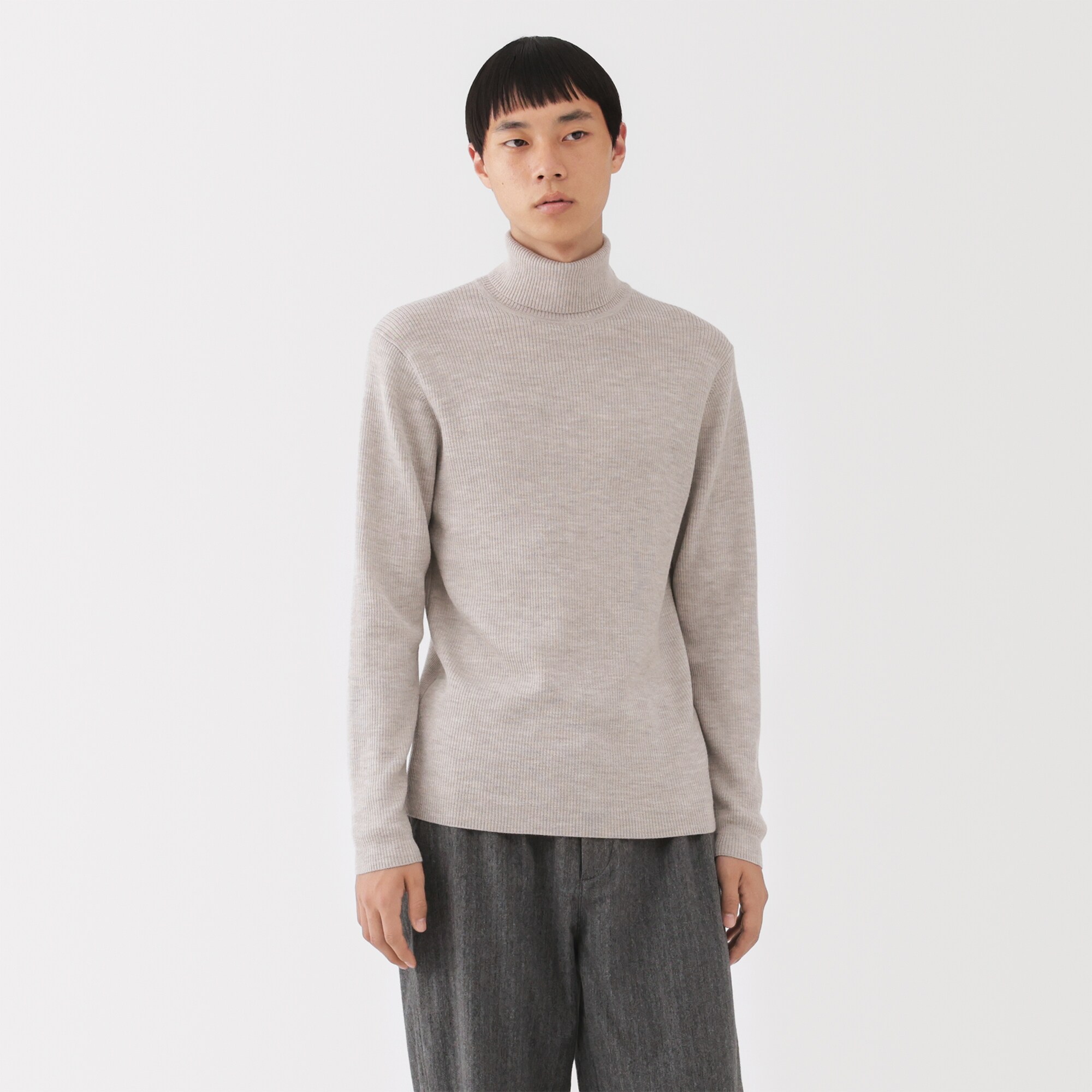 紳士 洗えるウールリブタートルネックセーター | 無印良品