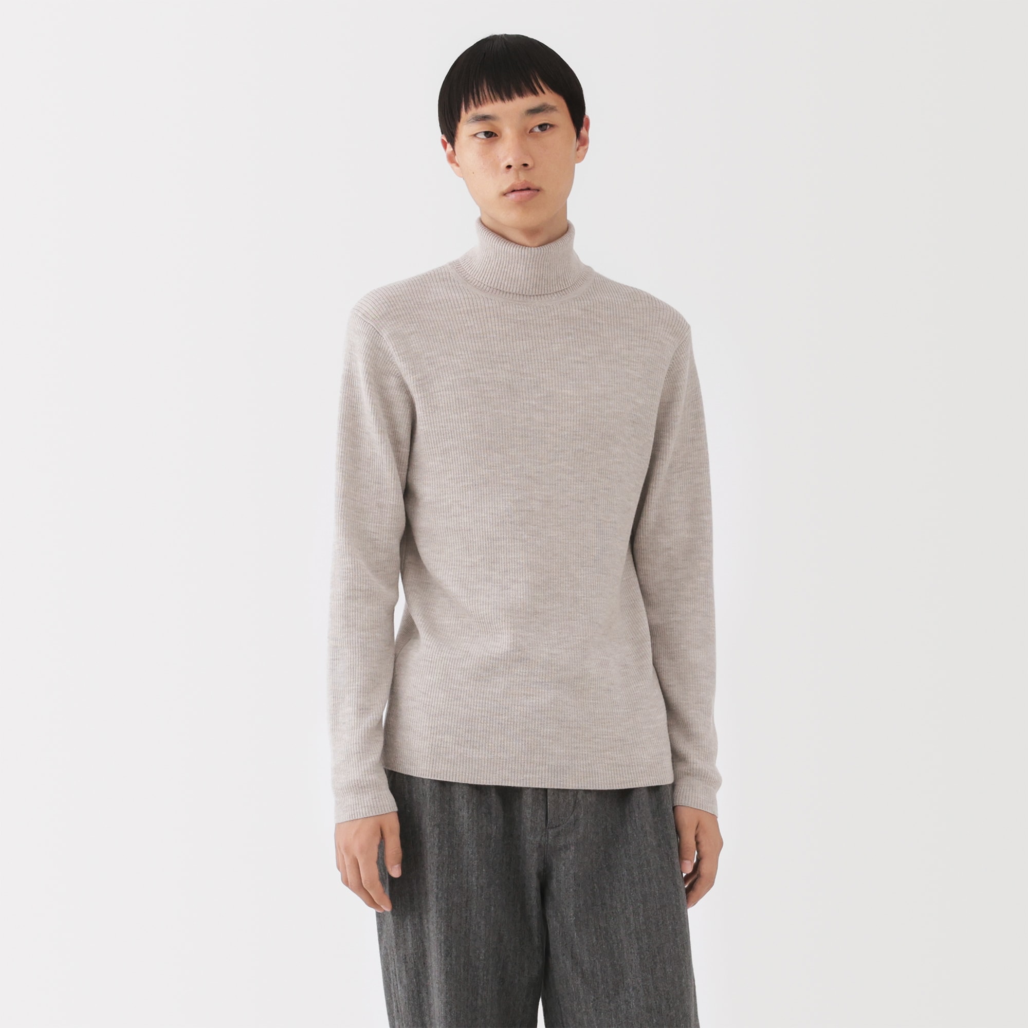 紳士 洗えるウールリブタートルネックセーター | 無印良品