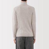 紳士　洗えるウールリブタートルネックセーター