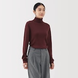 紳士　洗えるウールリブタートルネックセーター