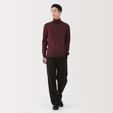 紳士　洗えるウールリブタートルネックセーター