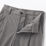 婦人　縦横ストレッチ起毛　タックワイドパンツ