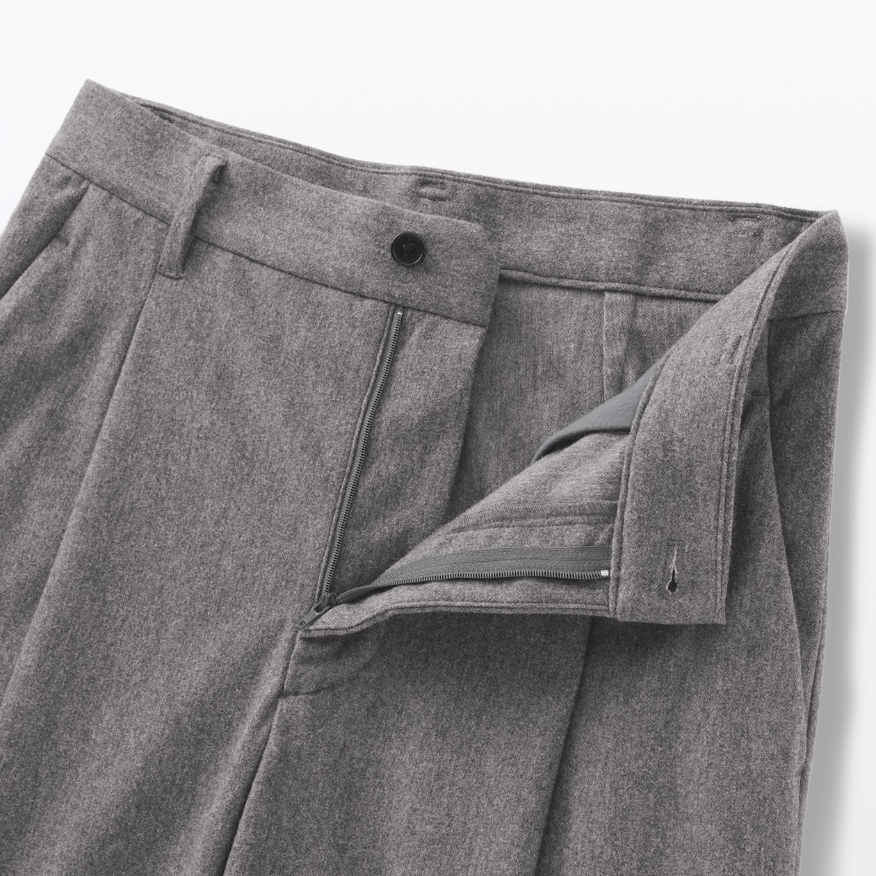 婦人　縦横ストレッチ起毛　タックワイドパンツ