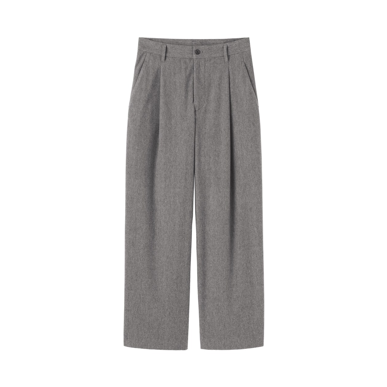 婦人　縦横ストレッチ起毛　タックワイドパンツ