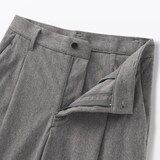 婦人　縦横ストレッチ起毛　タックワイドパンツ