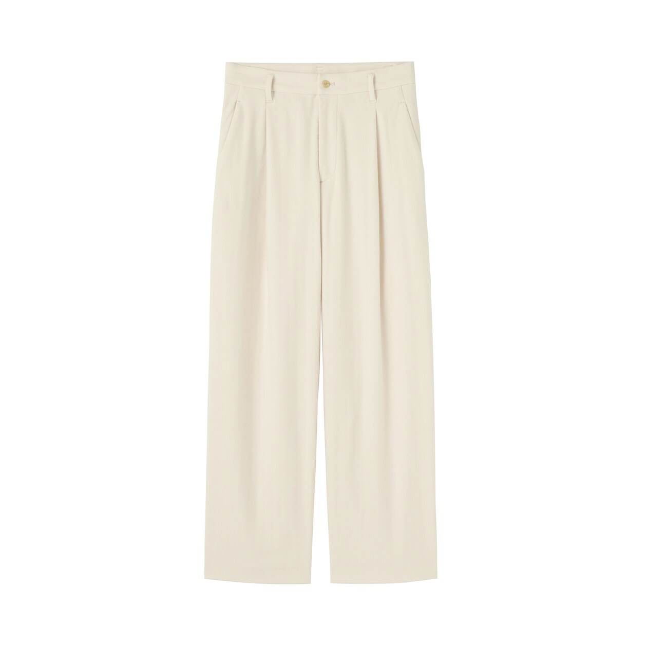 婦人　縦横ストレッチ起毛　タックワイドパンツ