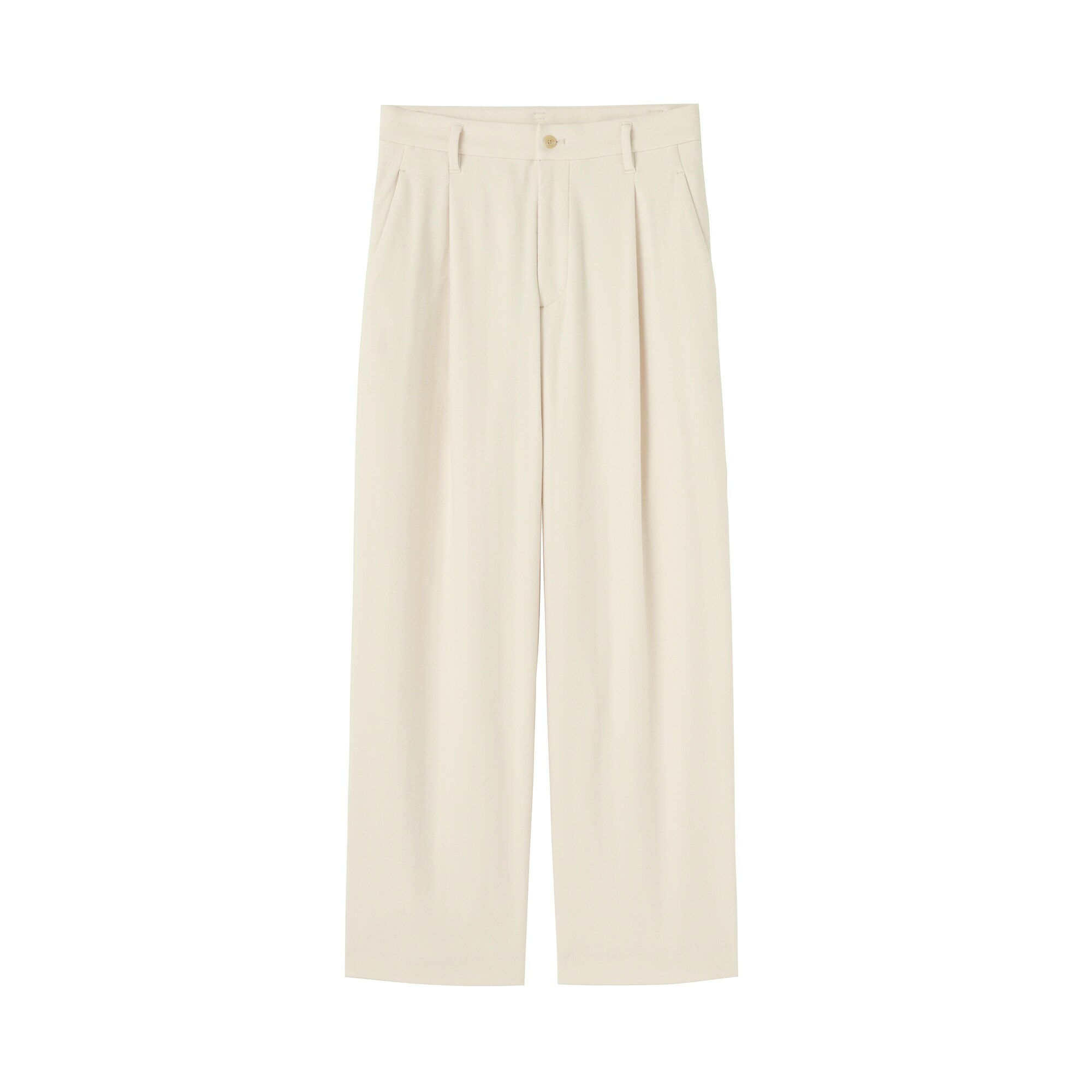 婦人　縦横ストレッチ起毛　タックワイドパンツ