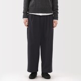 婦人　縦横ストレッチ起毛　タックワイドパンツ