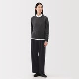 婦人　縦横ストレッチ起毛　タックワイドパンツ