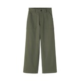 婦人　洗いざらし　ヘリンボーンベイカーストレートパンツ