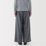 婦人　なめらか　リヨセル混イージーワイドパンツ