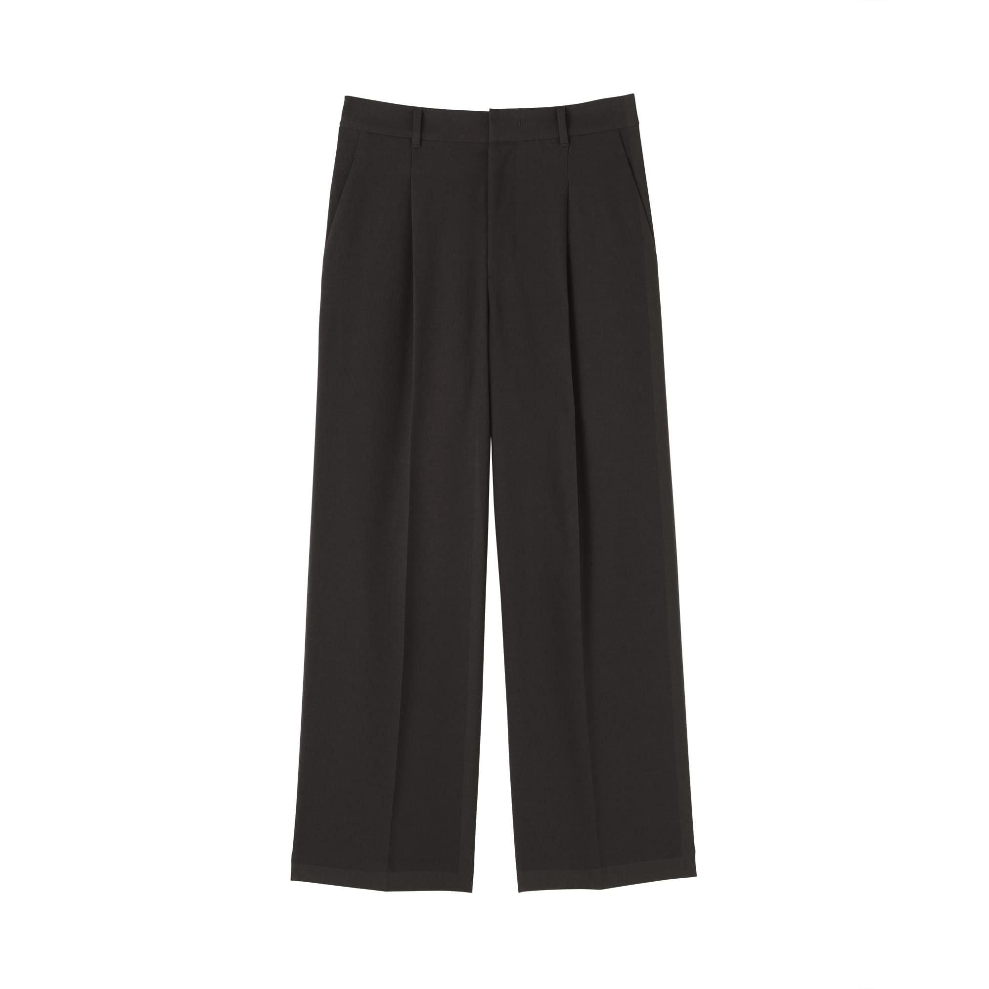 婦人　撥水ストレッチ　タックストレートパンツ