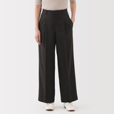 婦人　撥水ストレッチ　タックストレートパンツ