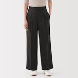 婦人　撥水ストレッチ　タックストレートパンツ