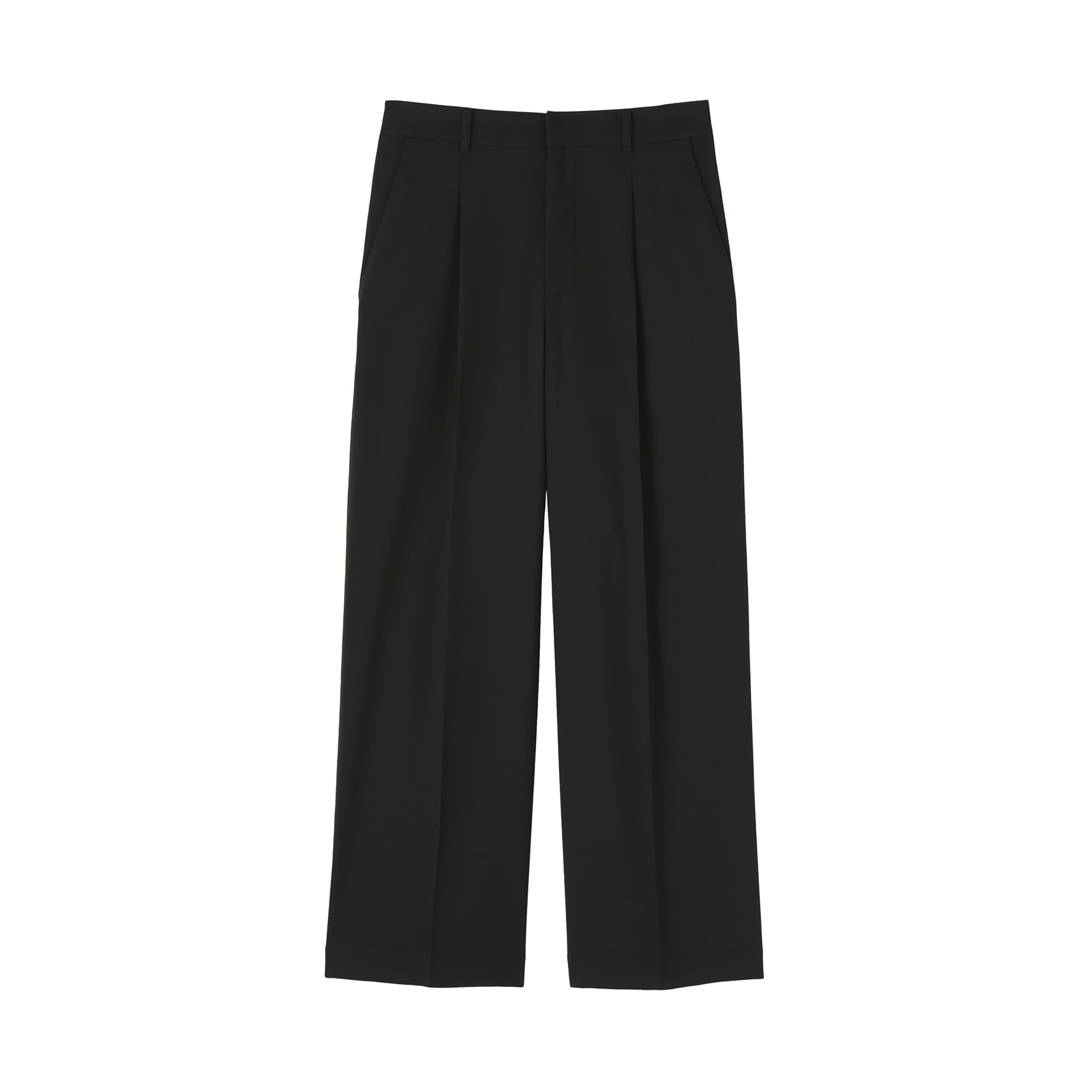 婦人　撥水ストレッチ　タックストレートパンツ