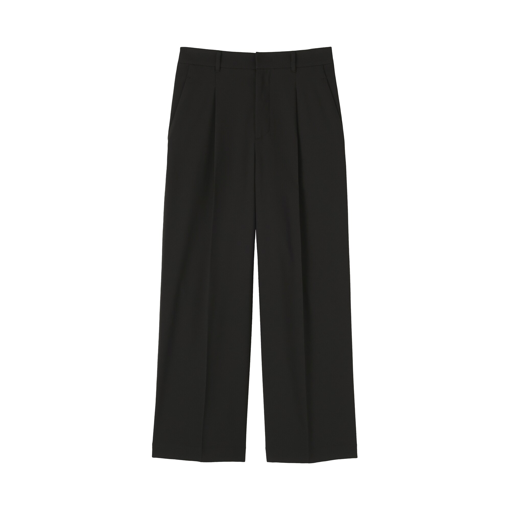 婦人　撥水ストレッチ　タックストレートパンツ