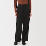 婦人　撥水ストレッチ　タックストレートパンツ