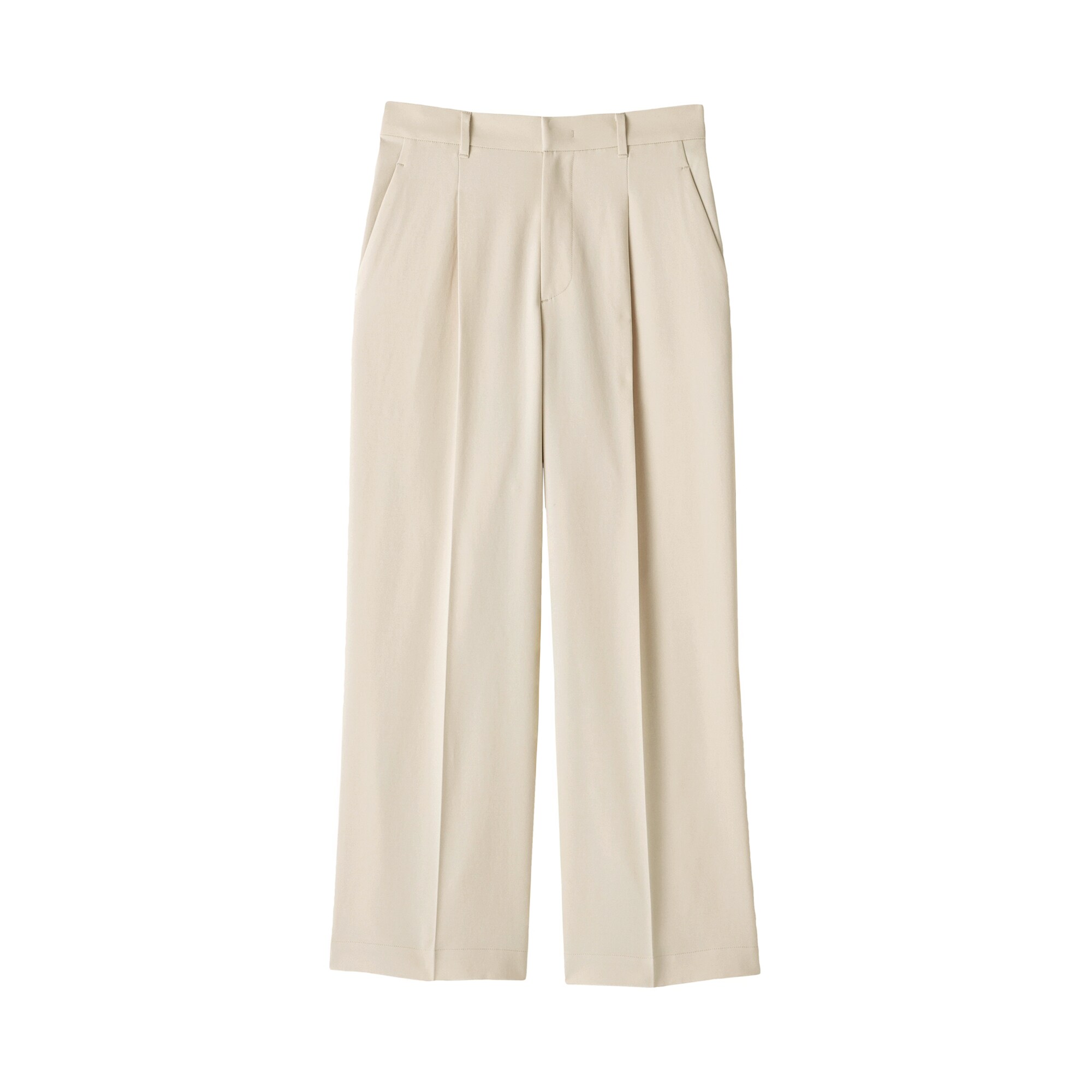 婦人　撥水ストレッチ　タックストレートパンツ