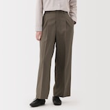 婦人　撥水ストレッチ　タックストレートパンツ