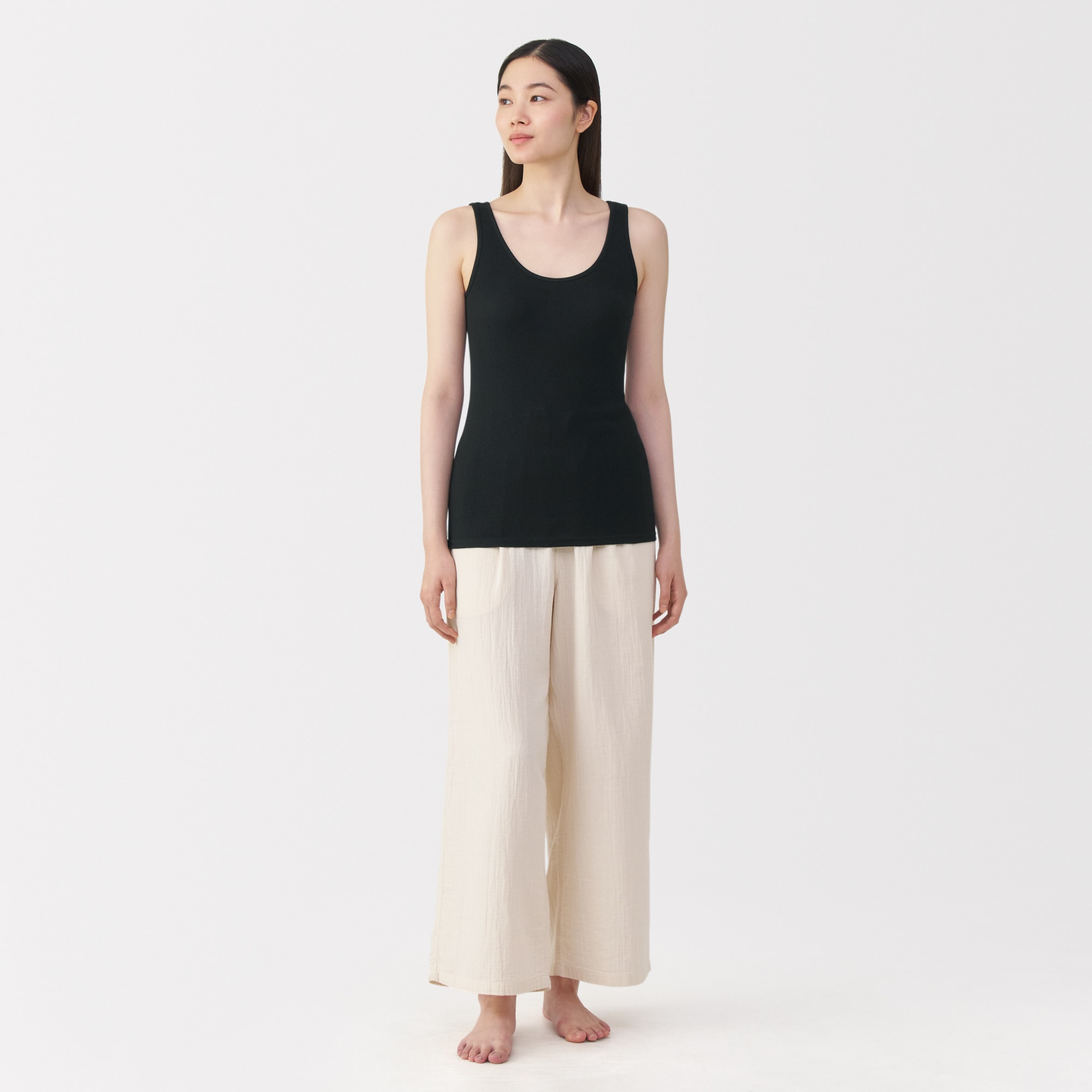 婦人 リブ編みタンクトップ | 無印良品