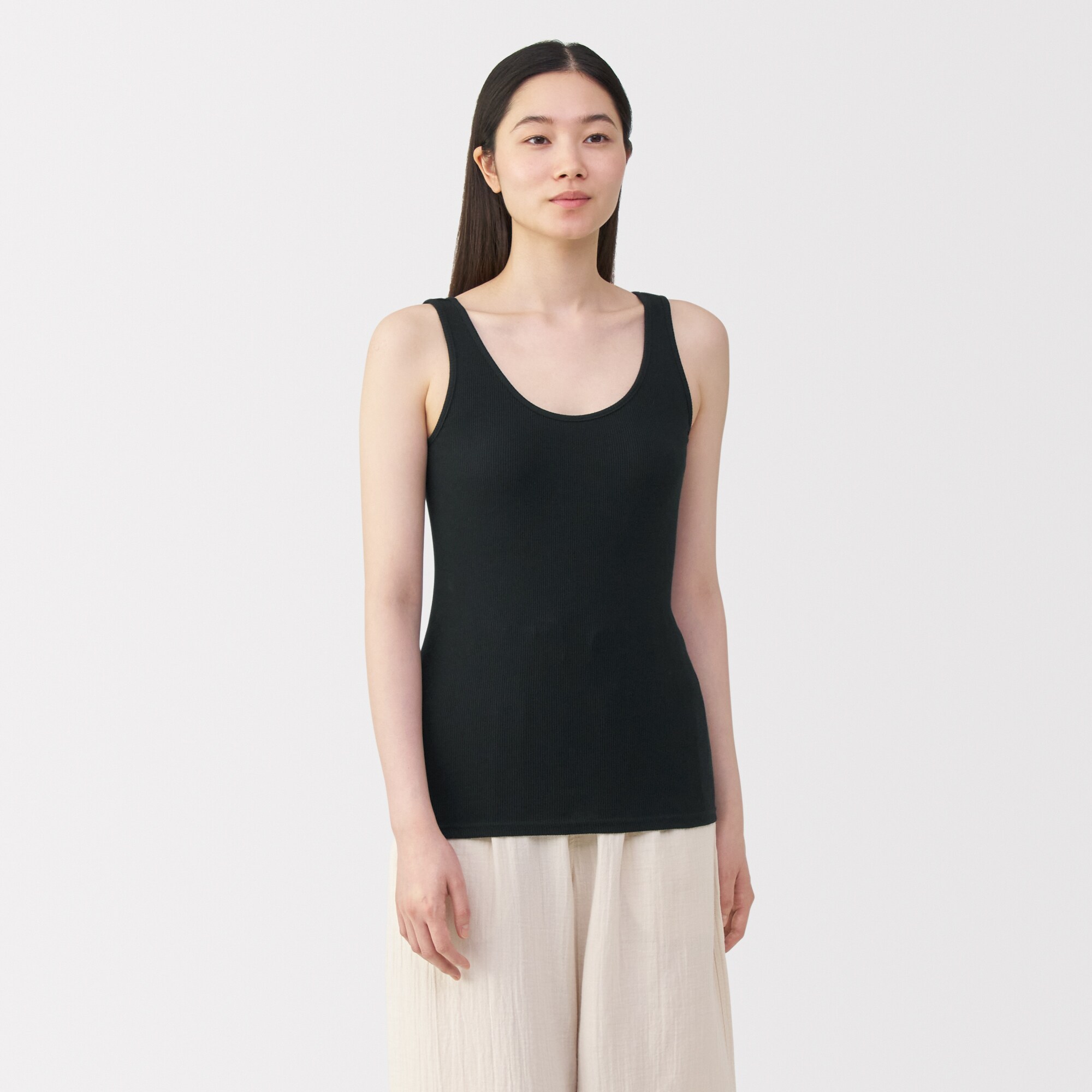 婦人　リブ編みタンクトップ