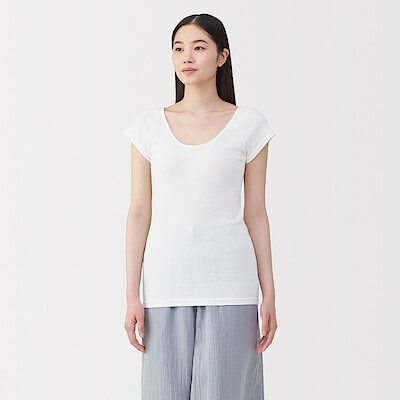 婦人　フライス編みフレンチスリーブＴシャツ
