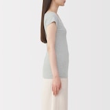 婦人　フライス編みフレンチスリーブＴシャツ