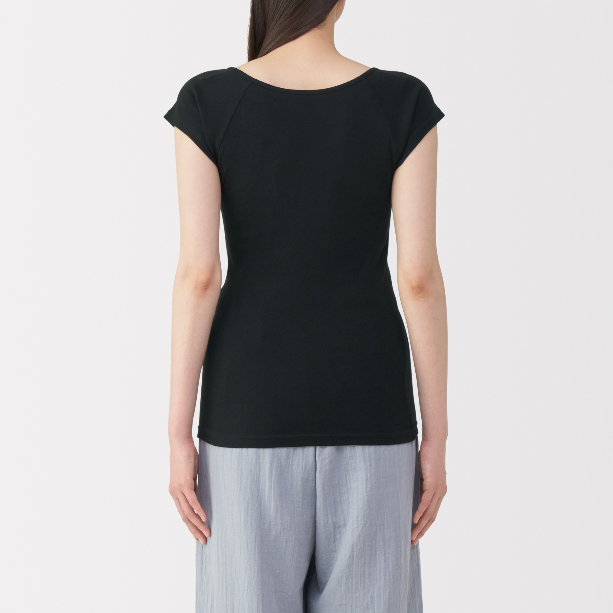 婦人　フライス編みフレンチスリーブＴシャツ