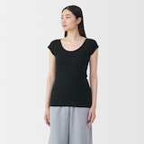 婦人　フライス編みフレンチスリーブＴシャツ