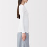 婦人　フライス編みクルーネック長袖Ｔシャツ