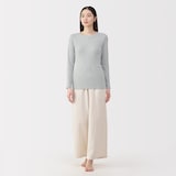 婦人　フライス編みクルーネック長袖Ｔシャツ