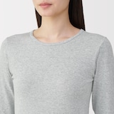 婦人　フライス編みクルーネック長袖Ｔシャツ