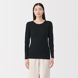 婦人　フライス編みクルーネック長袖Ｔシャツ