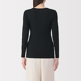 婦人　フライス編みクルーネック長袖Ｔシャツ