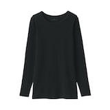 婦人　フライス編みクルーネック長袖Ｔシャツ