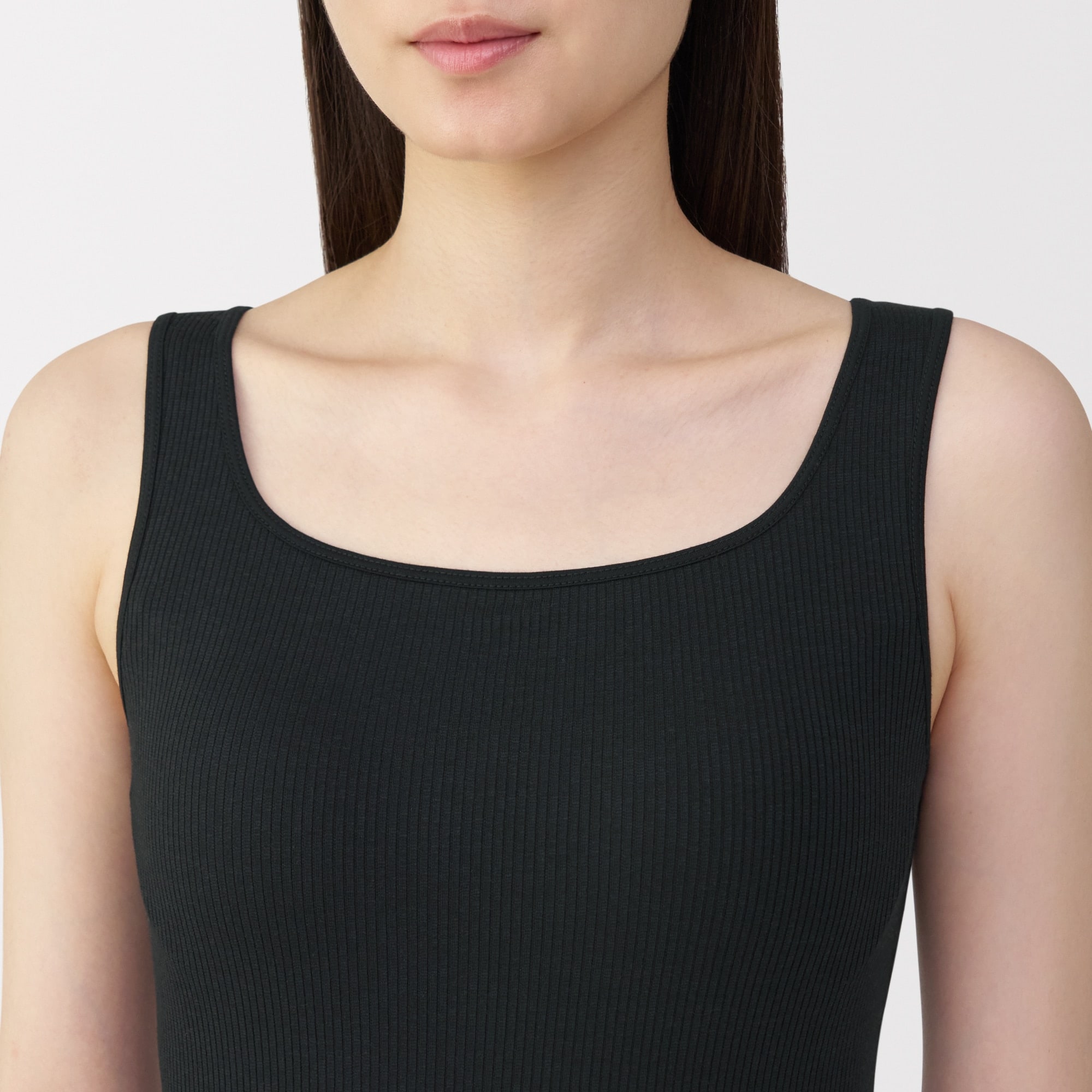 婦人　なめらかリブブラタンクトップ