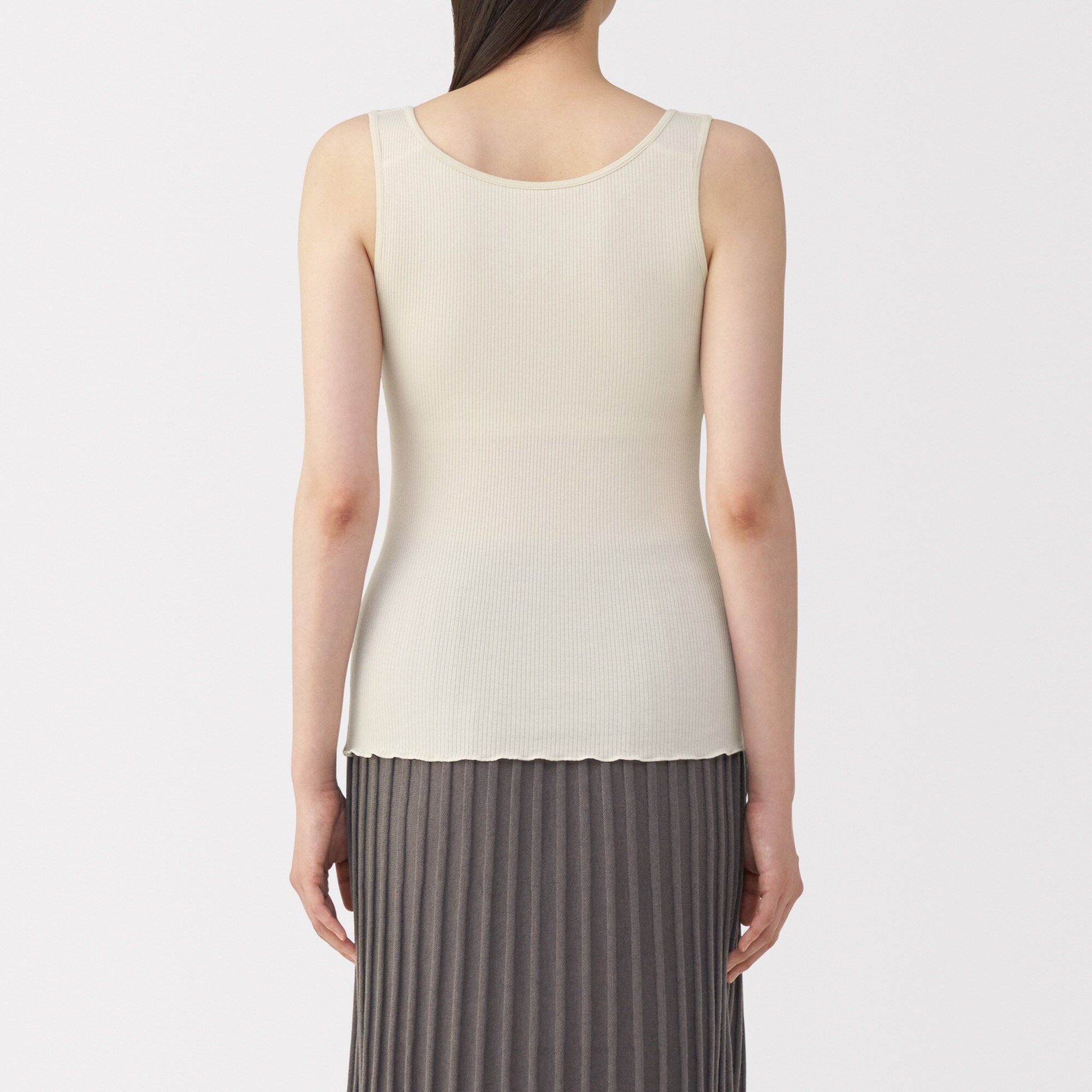 婦人　なめらかリブブラタンクトップ