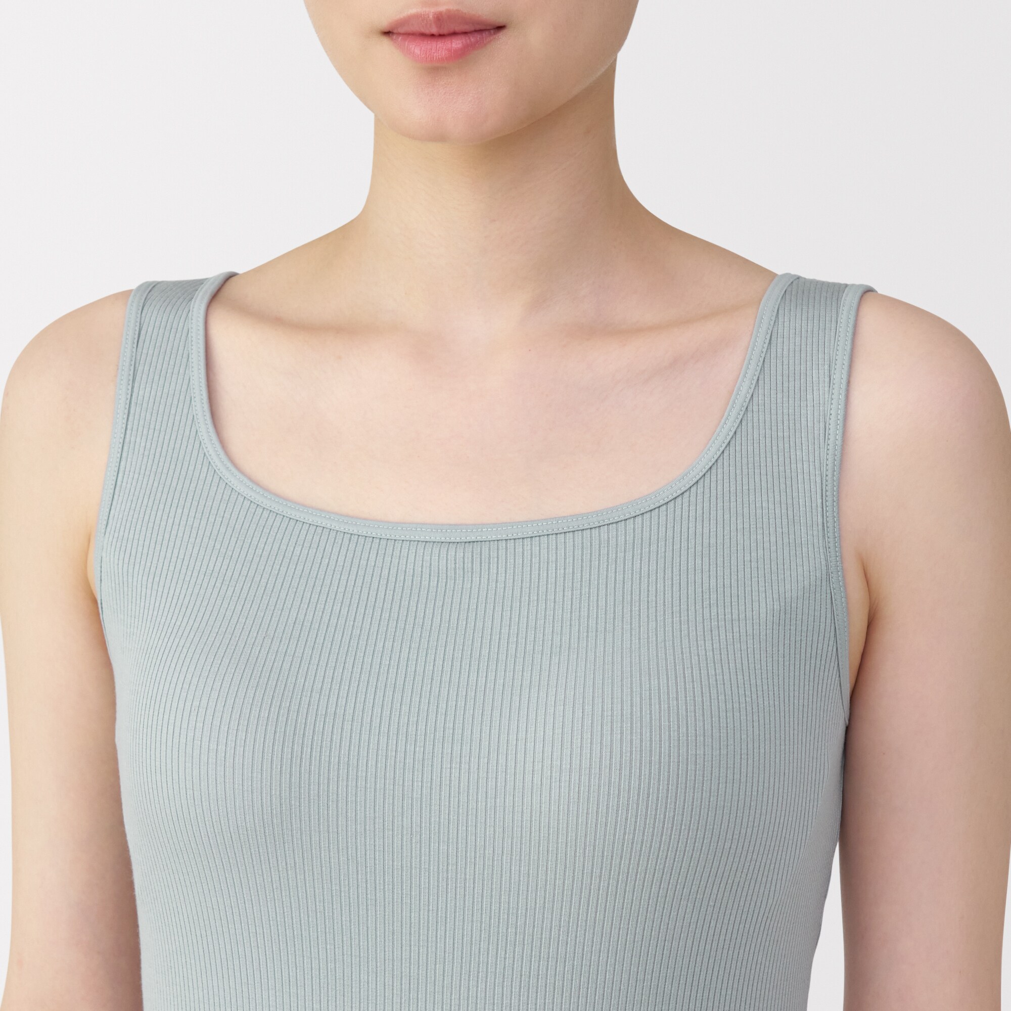 婦人　なめらかリブブラタンクトップ