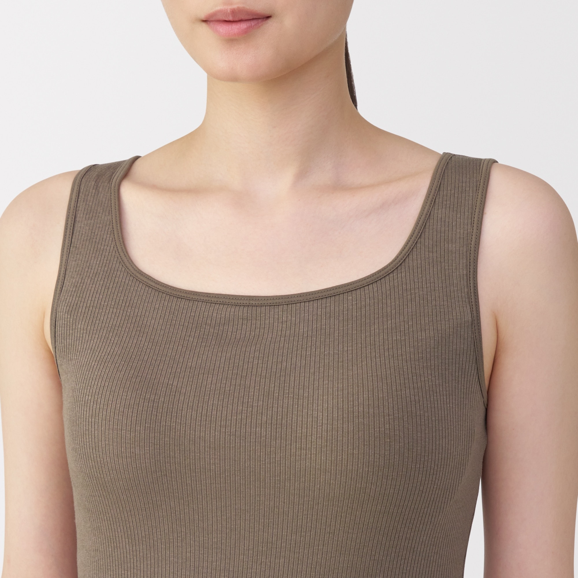 婦人　なめらかリブブラタンクトップ