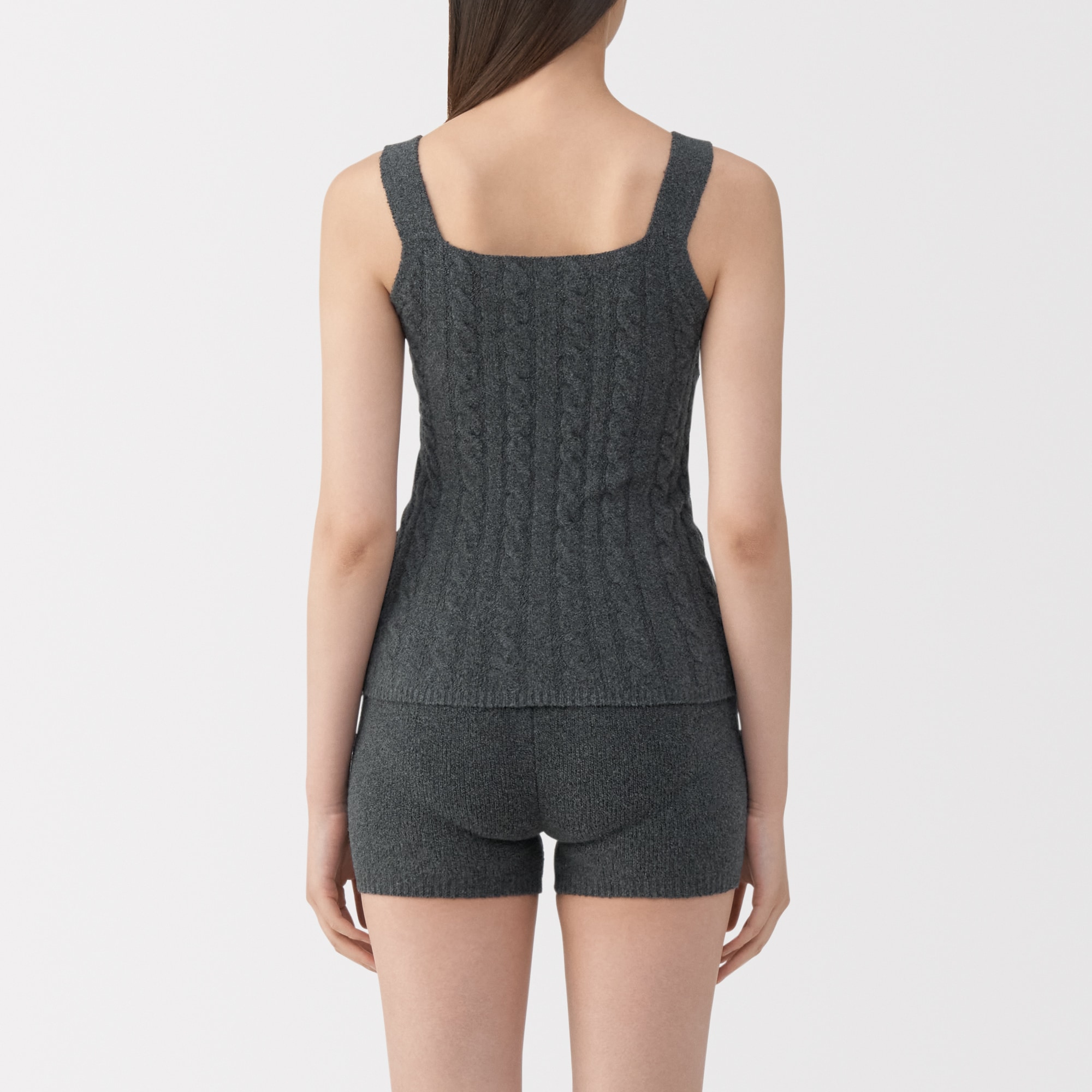 婦人 コットン混もこもこニットブラタンクトップ ケーブル柄 | 無印良品