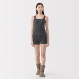 婦人　コットン混もこもこニットブラタンクトップ　ケーブル柄