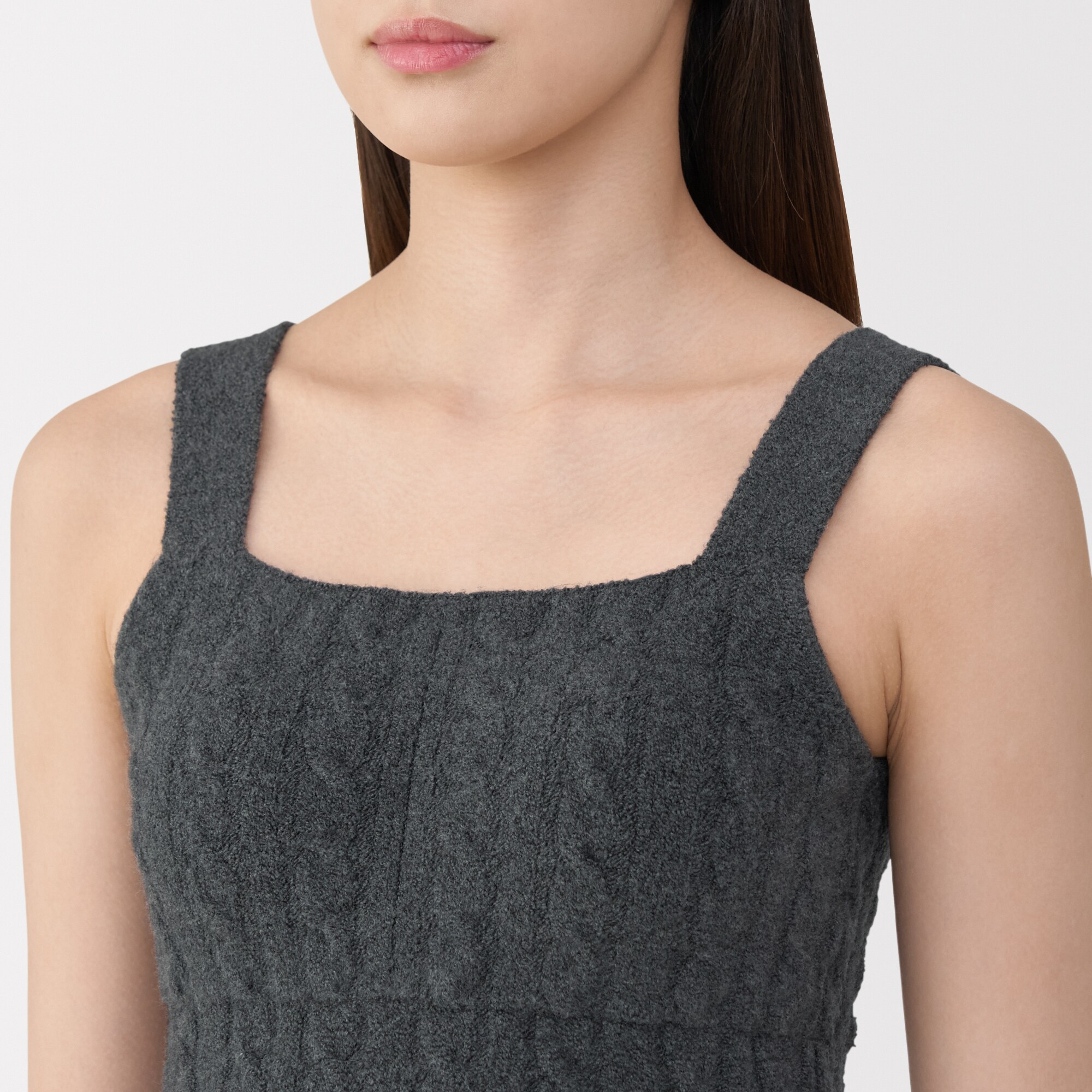 婦人 コットン混もこもこニットブラタンクトップ ケーブル柄 | 無印良品