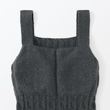 婦人　コットン混もこもこニットブラタンクトップ　ケーブル柄